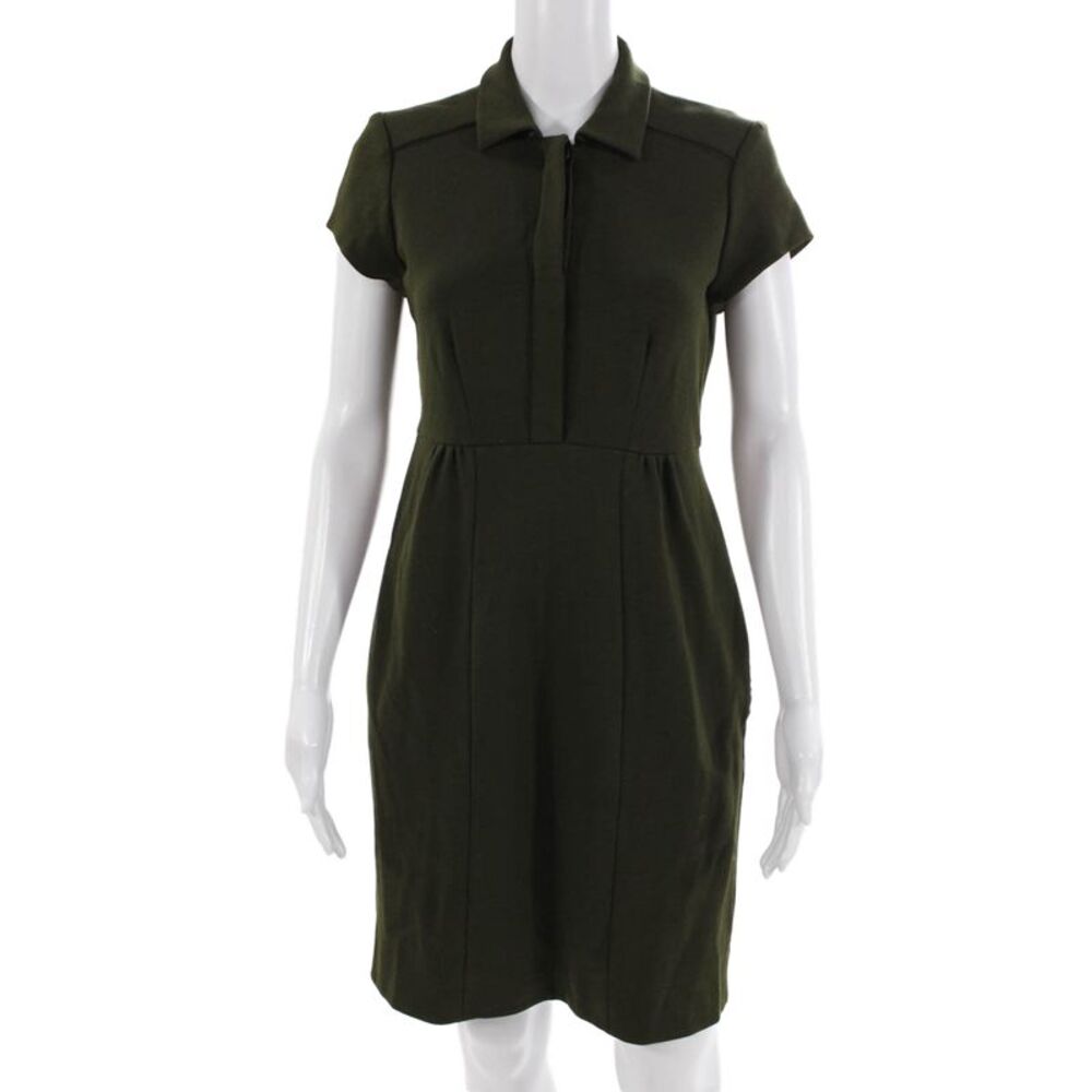 Diane Von Furstenberg Women Sheath Dress Green Short Sleeve Size S